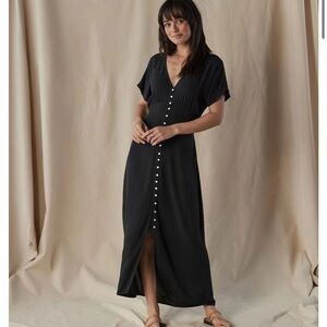 Normal Brand Women's Aria Crepe Button Thru Maxi Dress